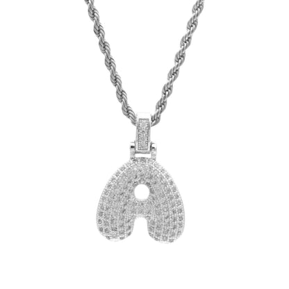 Bubble Initial Necklace - Silver