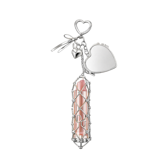 It-Girl Lipstick Holder Bag Charm - Silver Heart