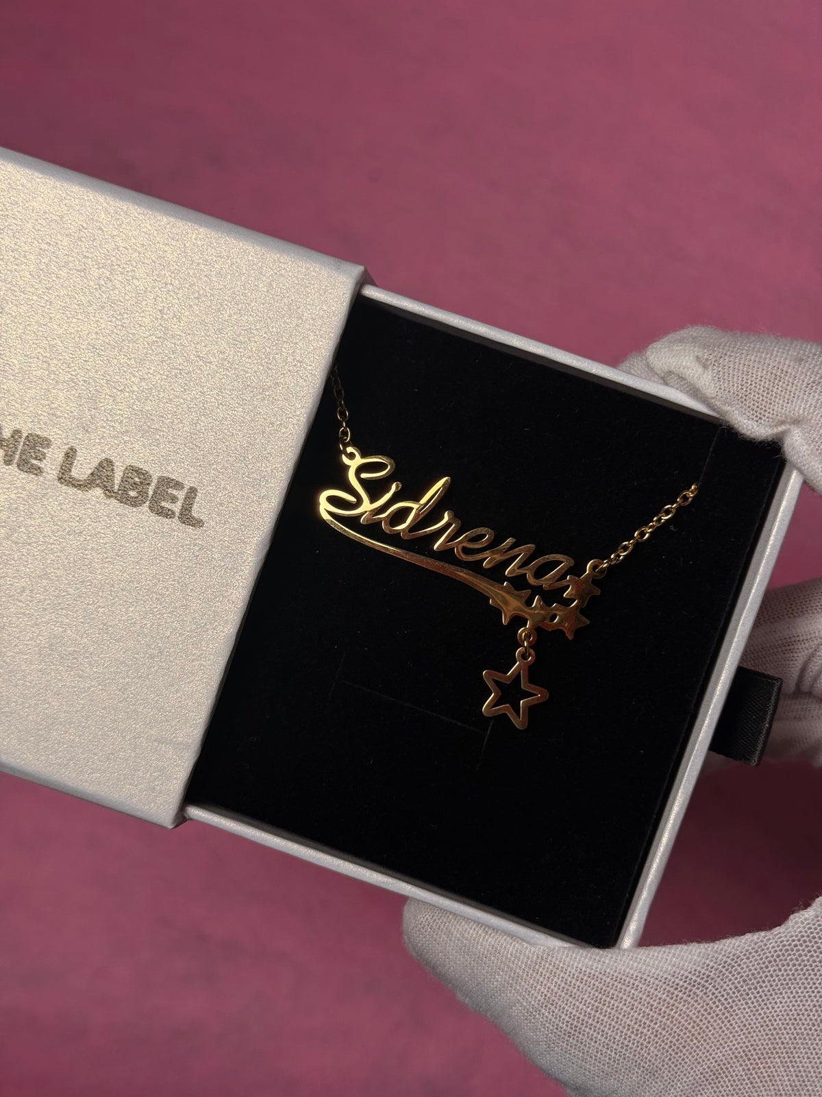 Personalised Star Nameplate Necklace - Gold/Silver
