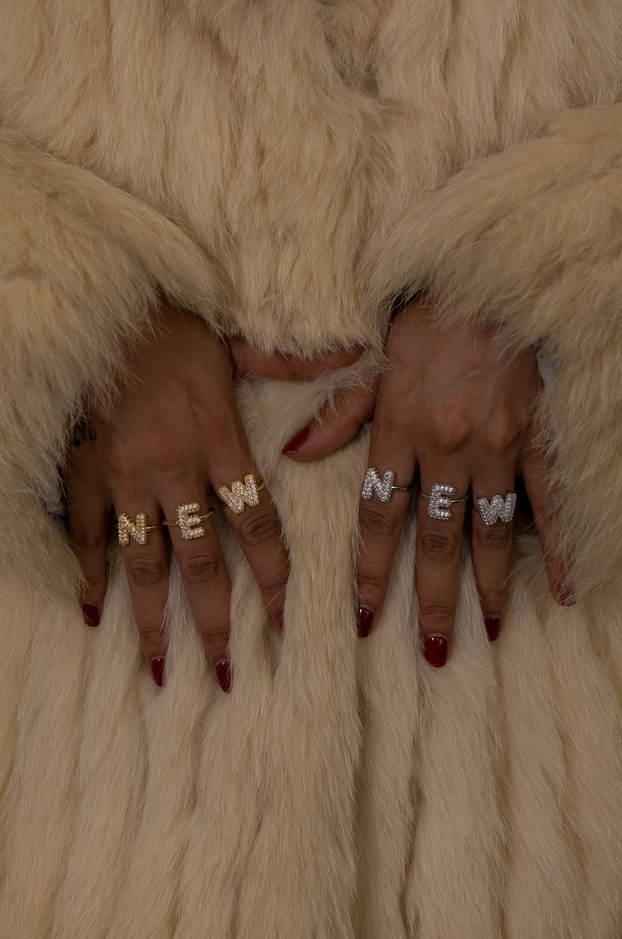 Bubble Initial Ring - Silver