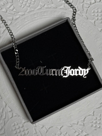 Custom Nameplate Necklace -18K Gold Plated/Silver