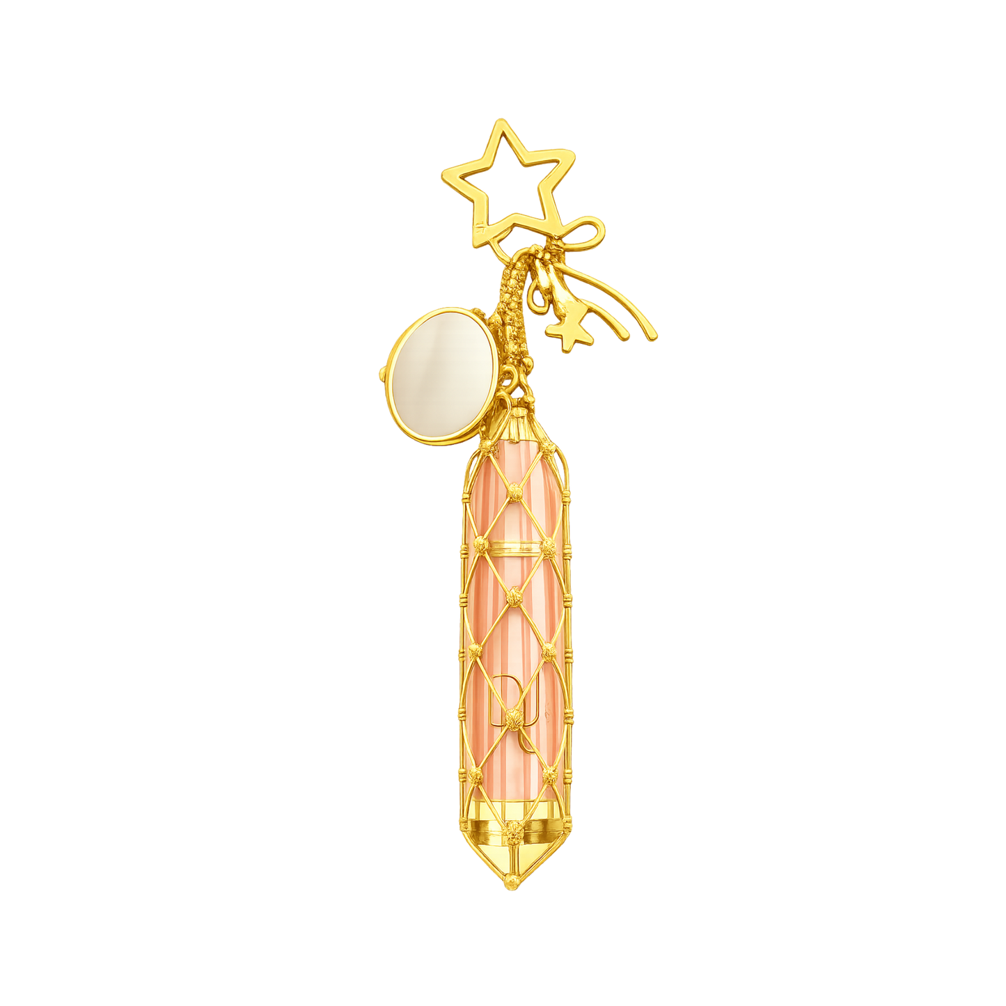 It-Girl Lipstick Holder Bag Charm - Gold Star