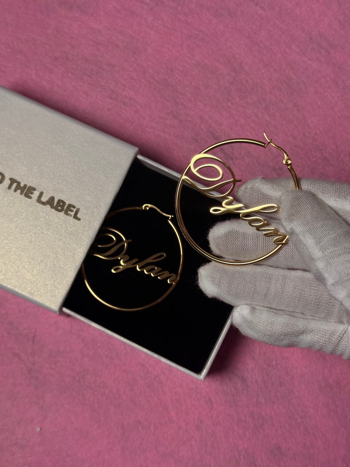 Custom Nameplate Hoops - Gold/Silver