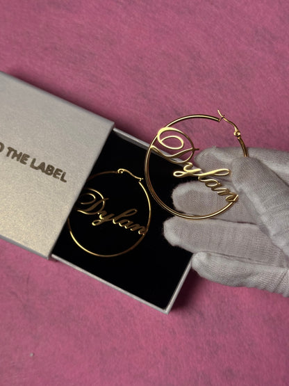 Custom Nameplate Hoops - Gold/Silver