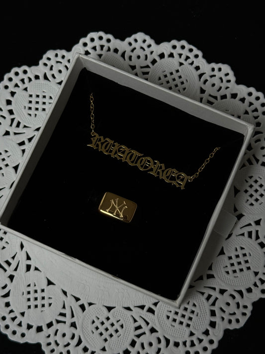 Custom Nameplate Necklace -18K Gold Plated/Silver
