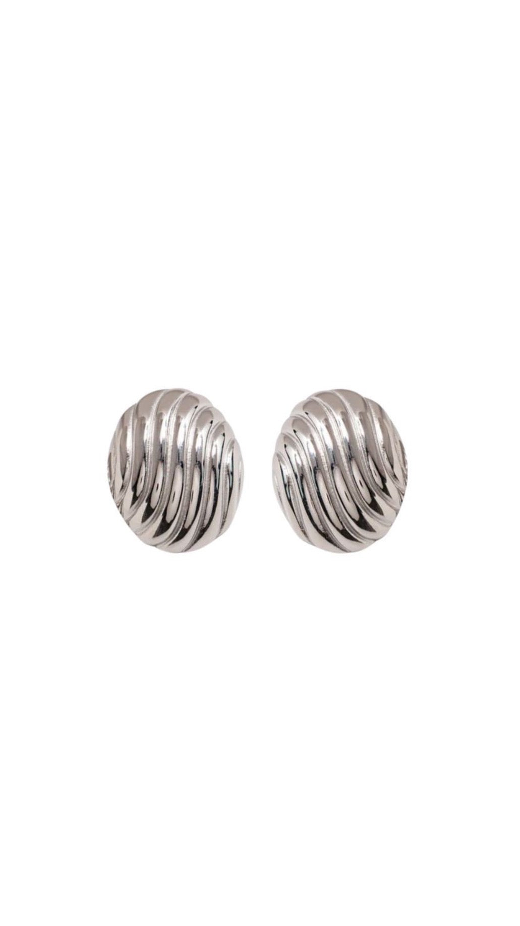 Sculpt Earring - Silver