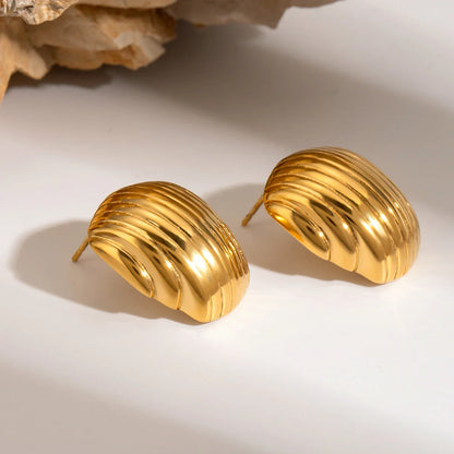 Ridge Earrings - Gold