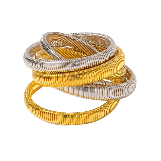 Cleopatra Bangle - Gold/Silver (Assorted Widths)