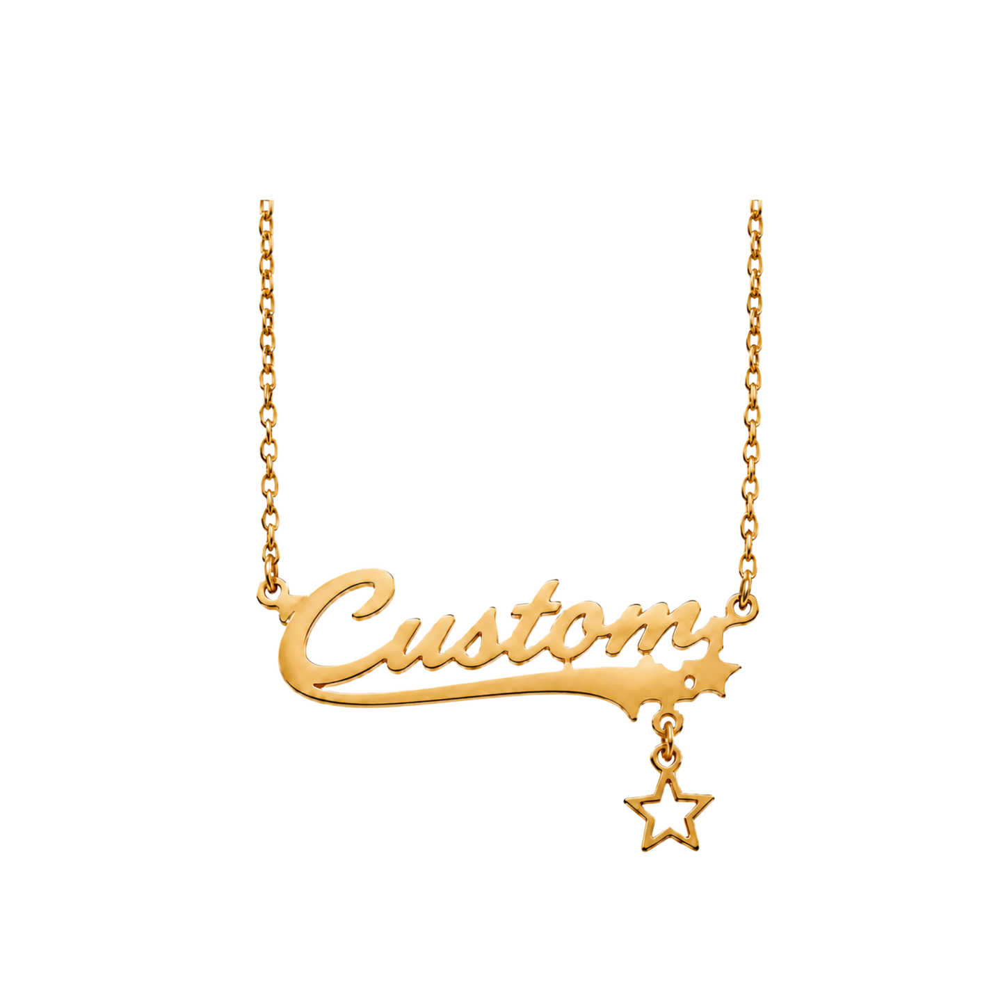 Personalised Star Nameplate Necklace - Gold/Silver
