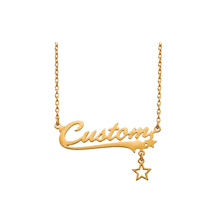 Personalised Star Nameplate Necklace - Gold/Silver