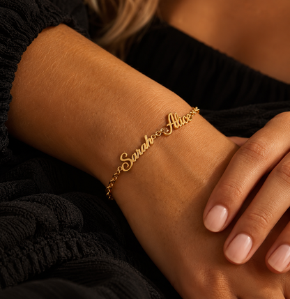 Personalised Multi-Name Bracelet - Gold