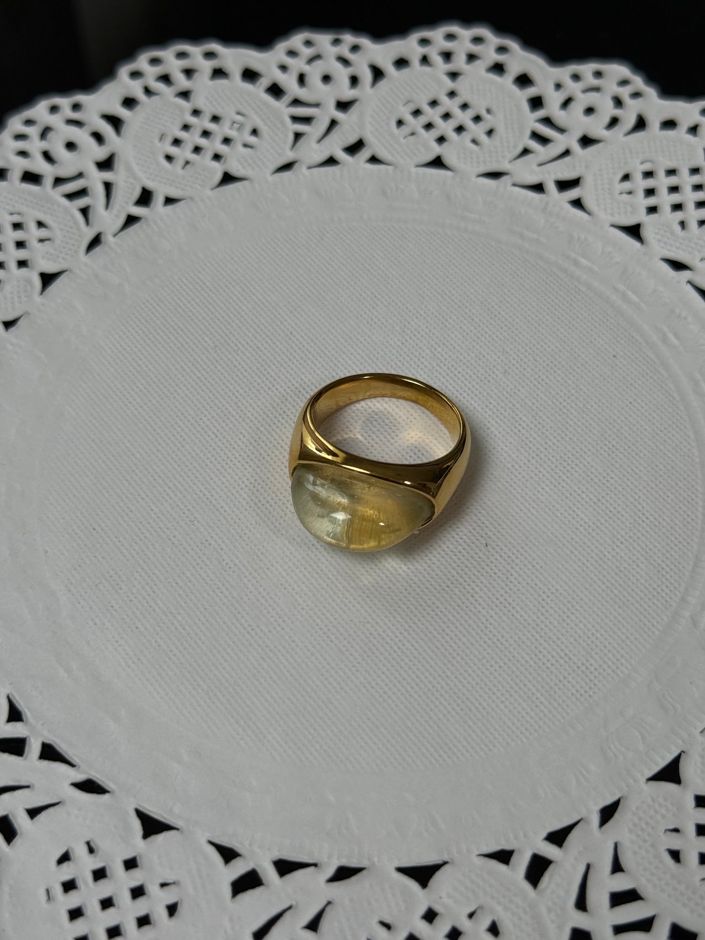 SS27 Glass Ring *WATERPROOF & TARNISH-PROOF*