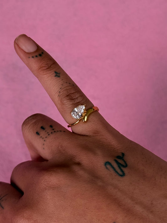 POWER MOVE Pear Cut Pinky Ring - Gold