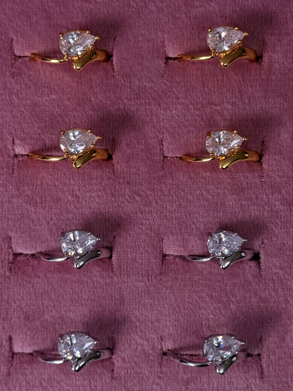 POWER MOVE Pear Cut Pinky Ring - Silver