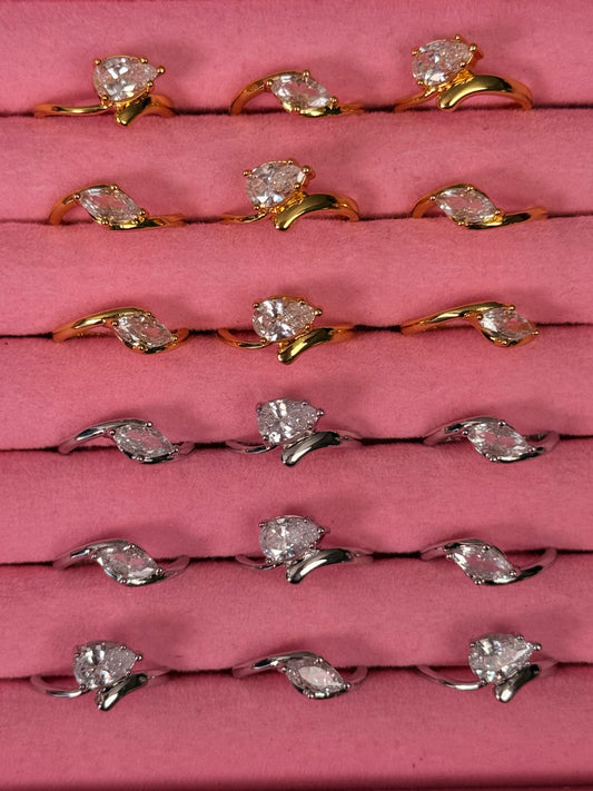 POWER MOVE Pear Cut Pinky Ring - Silver
