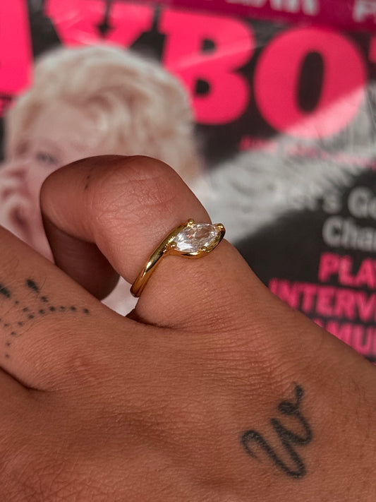 UNTOUCHABLE Marquise Cut Pinky Ring - Gold