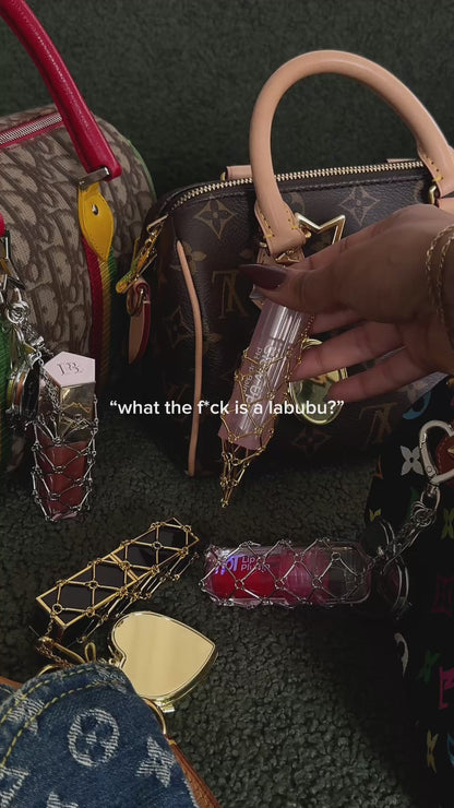 It-Girl Lipstick Holder Bag Charm - Gold Star