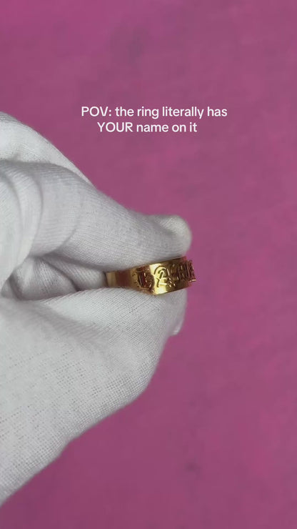 Personalised Statement Ring - 18K Gold-Plated