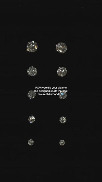 Iced Out Studs - 18K Gold-Plated